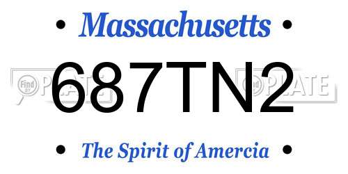 687TN2 Massachusetts License Plate
