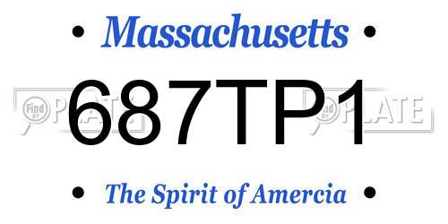 687TP1 Massachusetts License Plate