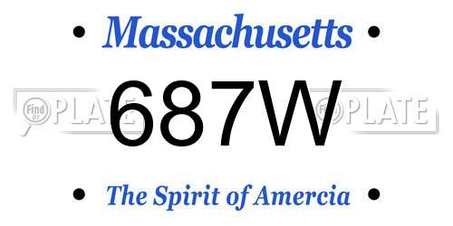 687W Massachusetts License Plate