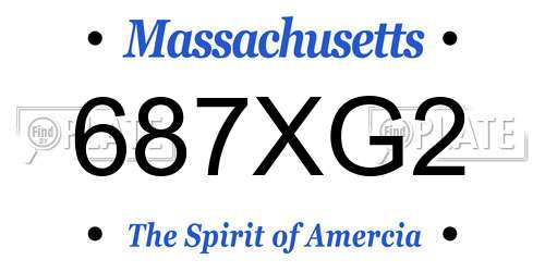 687XG2 Massachusetts License Plate