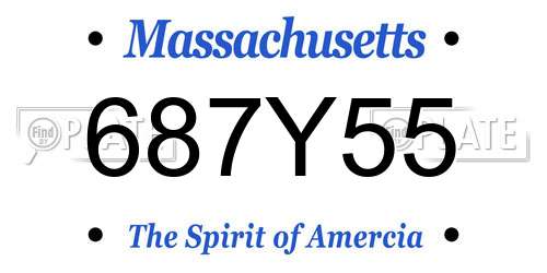 687Y55 Massachusetts License Plate