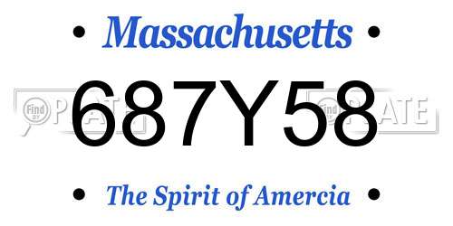 687Y58 Massachusetts License Plate