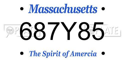 687Y85 Massachusetts License Plate
