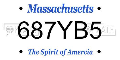 687YB5 Massachusetts License Plate