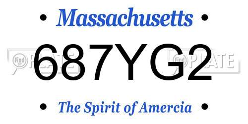 687YG2 Massachusetts License Plate