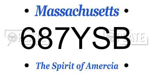 687YSB Massachusetts License Plate