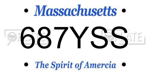 687YSS Massachusetts License Plate