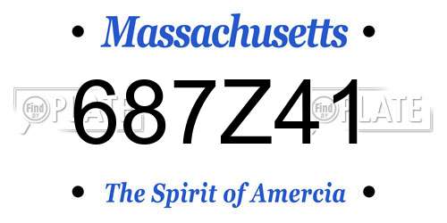 687Z41 Massachusetts License Plate