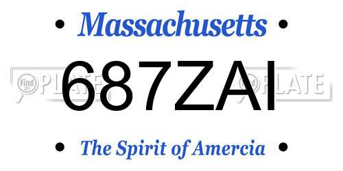 687ZAI Massachusetts License Plate
