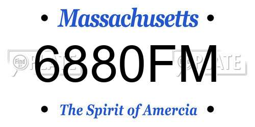 6880FM Massachusetts License Plate