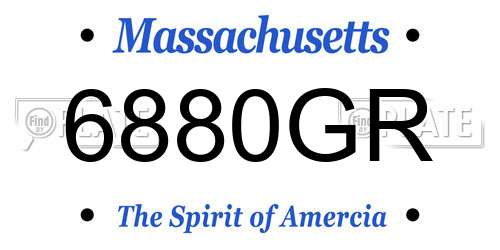 6880GR Massachusetts License Plate