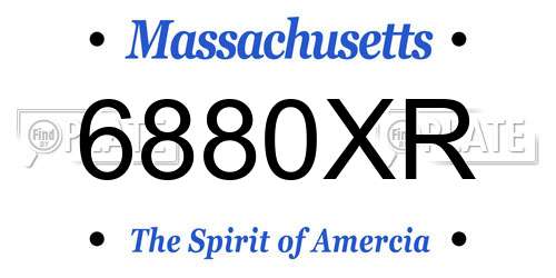 6880XR Massachusetts License Plate