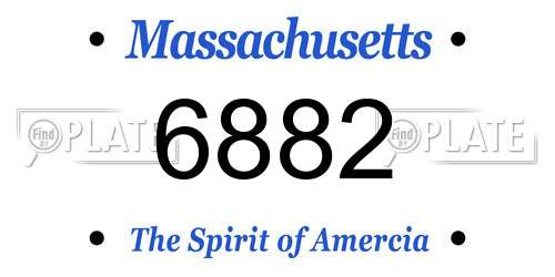 6882 Massachusetts License Plate