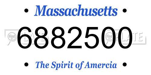 6882500 Massachusetts License Plate