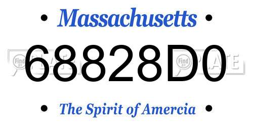 68828D0 Massachusetts License Plate