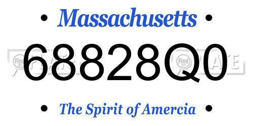 68828Q0 Massachusetts License Plate