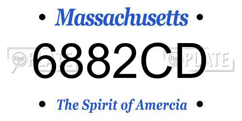 6882CD Massachusetts License Plate