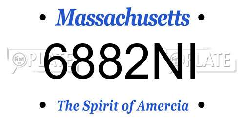 6882NI Massachusetts License Plate