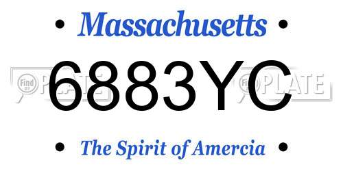 6883YC Massachusetts License Plate