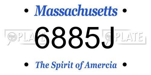 6885J Massachusetts License Plate