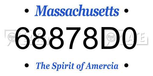 68878D0 Massachusetts License Plate