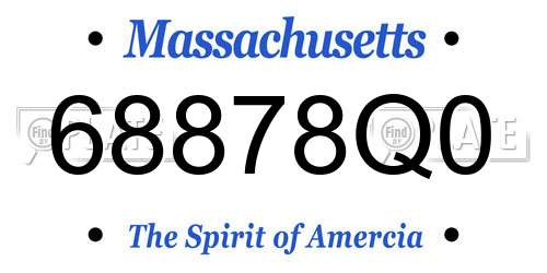 68878Q0 Massachusetts License Plate