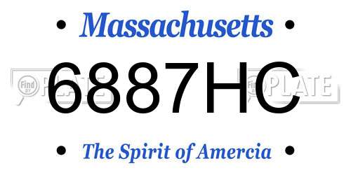 6887HC Massachusetts License Plate