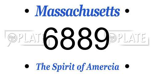 6889 Massachusetts License Plate