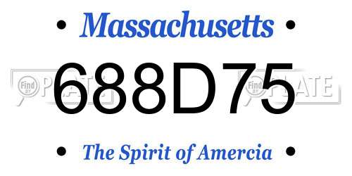 688D75 Massachusetts License Plate