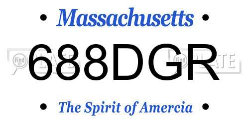 688DGR Massachusetts License Plate