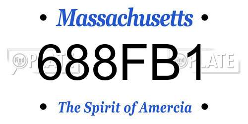688FB1 Massachusetts License Plate
