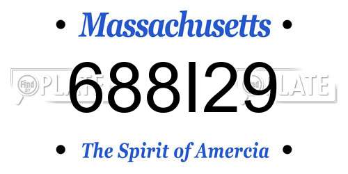 688I29 Massachusetts License Plate