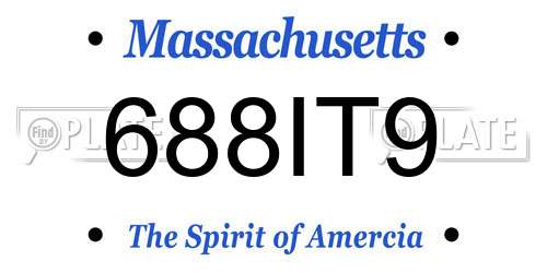 688IT9 Massachusetts License Plate