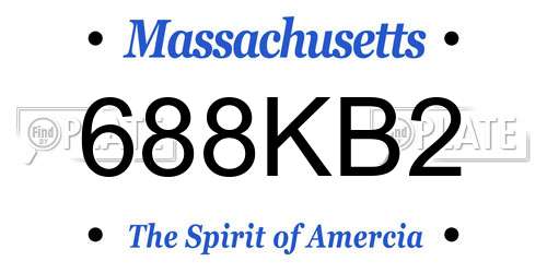 688KB2 Massachusetts License Plate