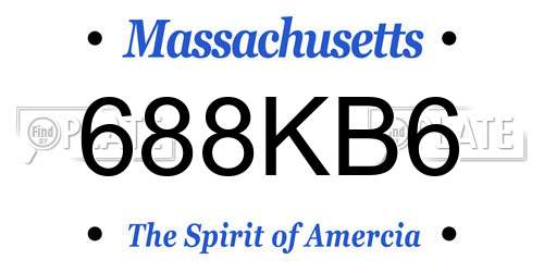 688KB6 Massachusetts License Plate