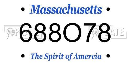 688O78 Massachusetts License Plate