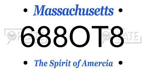 688OT8 Massachusetts License Plate