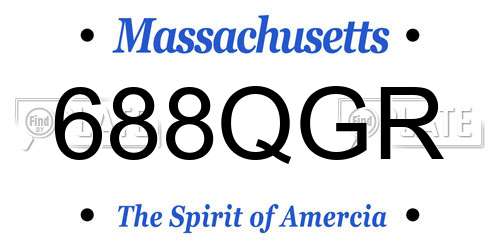 688QGR Massachusetts License Plate