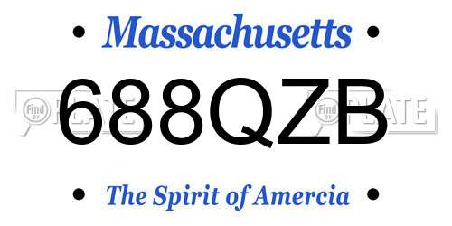 688QZB Massachusetts License Plate