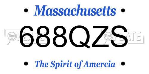 688QZS Massachusetts License Plate
