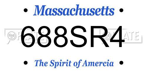 688SR4 Massachusetts License Plate