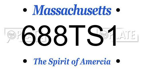 688TS1 Massachusetts License Plate