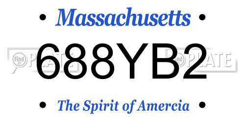 688YB2 Massachusetts License Plate