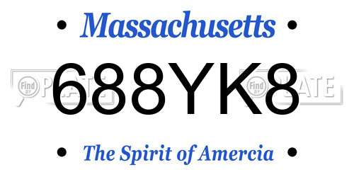 688YK8 Massachusetts License Plate
