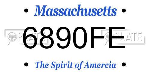 6890FE Massachusetts License Plate