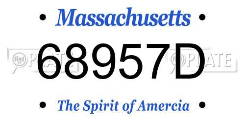 68957D Massachusetts License Plate