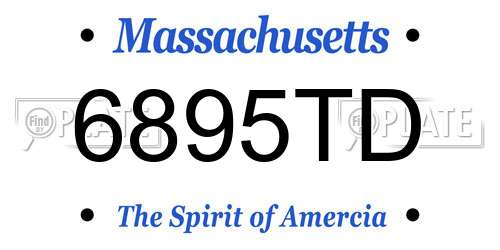 6895TD Massachusetts License Plate