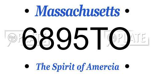 6895TO Massachusetts License Plate