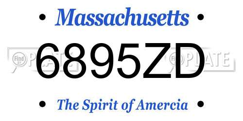 6895ZD Massachusetts License Plate