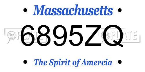 6895ZQ Massachusetts License Plate